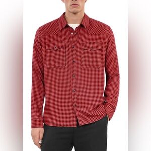 The Kooples Red and Black Checkered Button Down Shirt